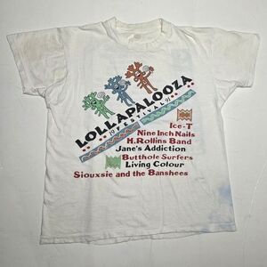 Vintage Lollapalooza Festival 1991 Screen Stars TShirt White 90s *XL FITS LARGE